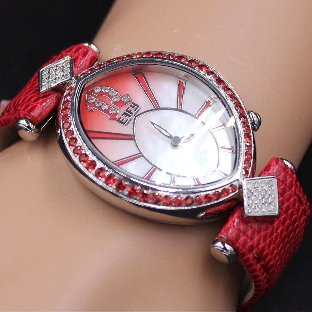 Orange Sapphire Diamond 2.93 Ct Luxury Watch